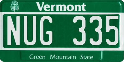 VT license plate NUG335