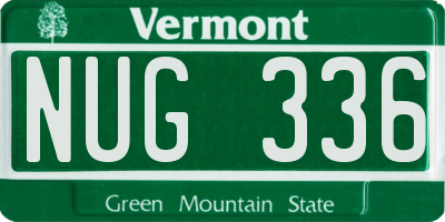 VT license plate NUG336