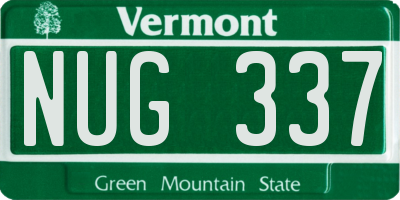 VT license plate NUG337