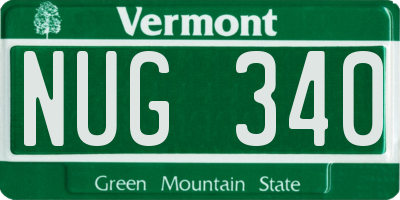 VT license plate NUG340