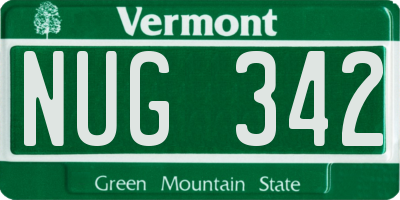 VT license plate NUG342