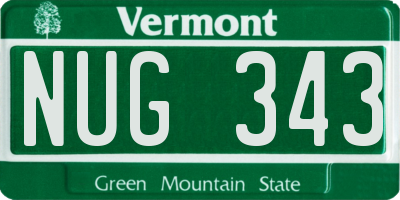 VT license plate NUG343