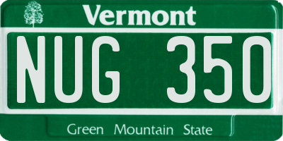 VT license plate NUG350