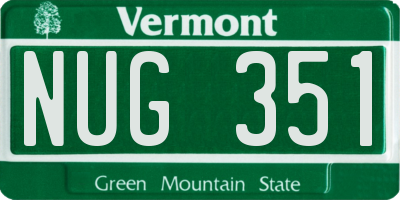 VT license plate NUG351