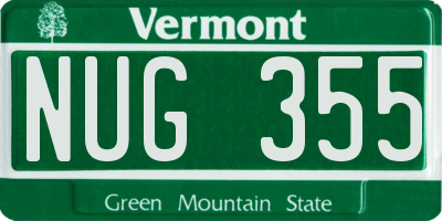 VT license plate NUG355