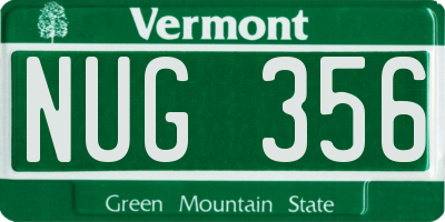 VT license plate NUG356