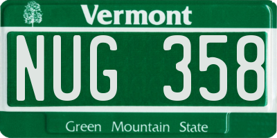 VT license plate NUG358