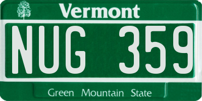 VT license plate NUG359