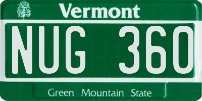 VT license plate NUG360