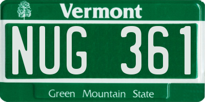 VT license plate NUG361
