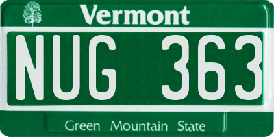 VT license plate NUG363