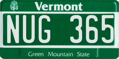 VT license plate NUG365
