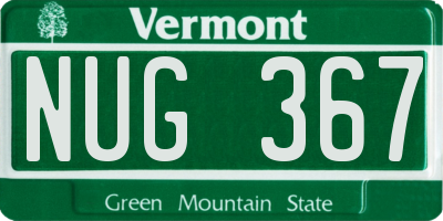 VT license plate NUG367