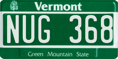 VT license plate NUG368