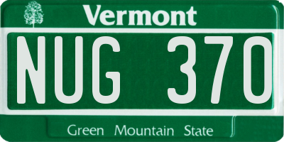VT license plate NUG370