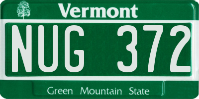 VT license plate NUG372