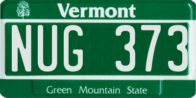 VT license plate NUG373