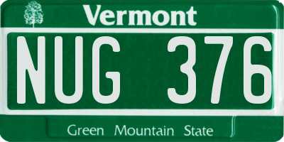 VT license plate NUG376