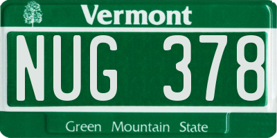 VT license plate NUG378