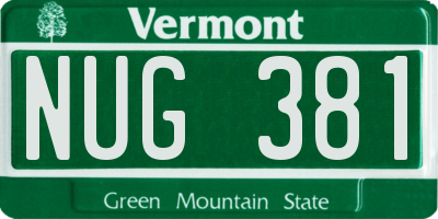 VT license plate NUG381