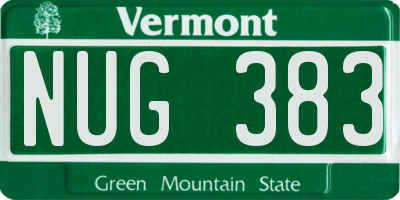 VT license plate NUG383