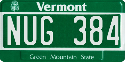 VT license plate NUG384