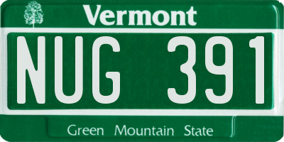 VT license plate NUG391