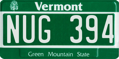 VT license plate NUG394