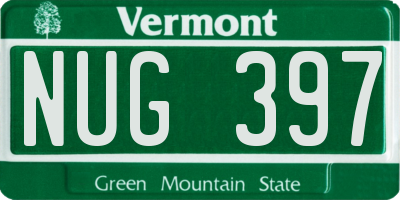 VT license plate NUG397