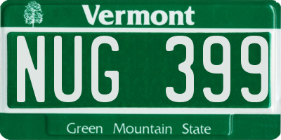 VT license plate NUG399