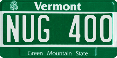 VT license plate NUG400