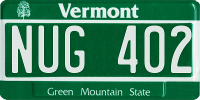 VT license plate NUG402