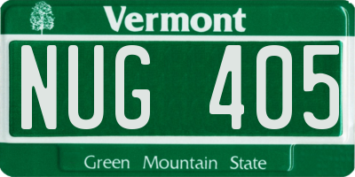 VT license plate NUG405