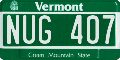 VT license plate NUG407