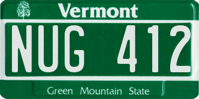 VT license plate NUG412