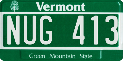 VT license plate NUG413
