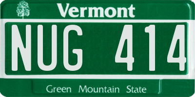 VT license plate NUG414