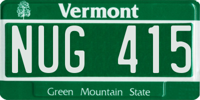 VT license plate NUG415