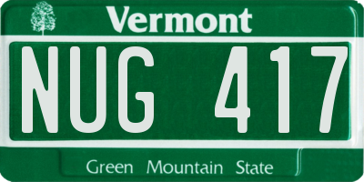 VT license plate NUG417