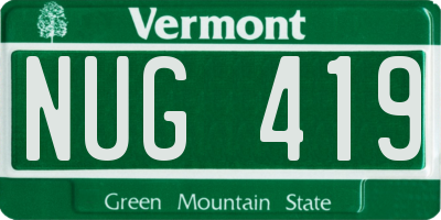 VT license plate NUG419