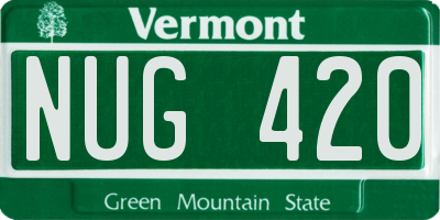 VT license plate NUG420