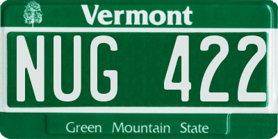 VT license plate NUG422