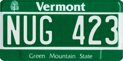 VT license plate NUG423