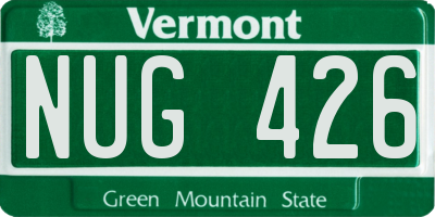 VT license plate NUG426