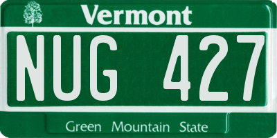VT license plate NUG427