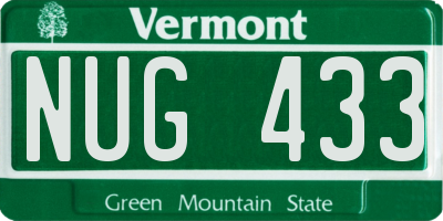 VT license plate NUG433