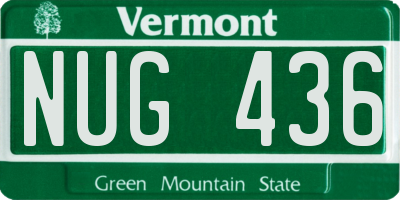 VT license plate NUG436