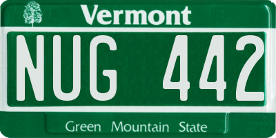 VT license plate NUG442