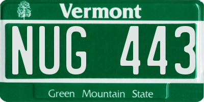 VT license plate NUG443