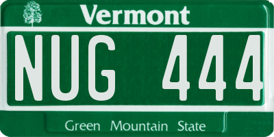 VT license plate NUG444